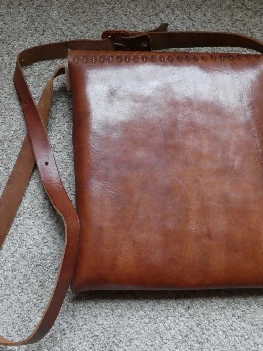 Genuine Leather Crossbody Shoulder Bag in Brown